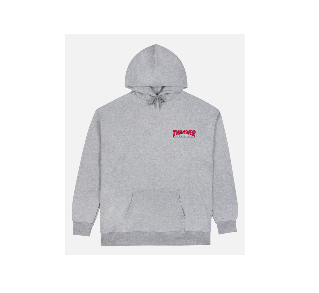 Thrasher Little Outline Hoodie Heather Grey S