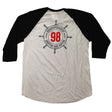 Boardparadise Stacked Wheel 98 Black Red Logo Raglan 3/4 Sleeve White Black L
