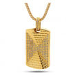 King Ice Double Pyramid Dog Tag 14k Gold