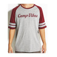 Poler Camp Vibes Football Jersey Heather Grey Berry Wine