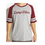Poler Camp Vibes Football Jersey Heather Grey Berry Wine - X-Large