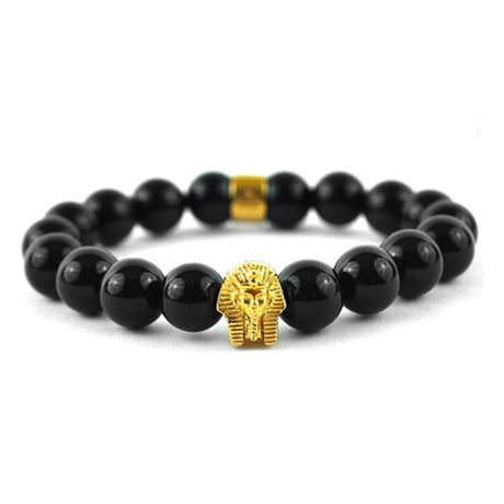 Gold Gods Pharoah Bead Bracelet Gloss Black Gold
