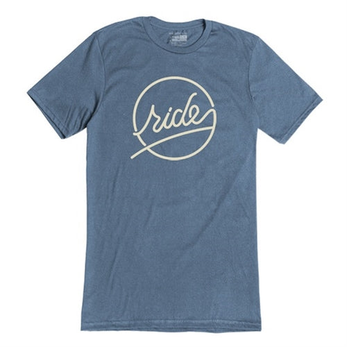 Ride Script Tshirt Womens Denim Blue - Small