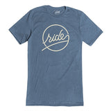 Ride Script Tshirt Womens Denim Blue - Small