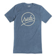 Ride Script Tshirt Womens Denim Blue