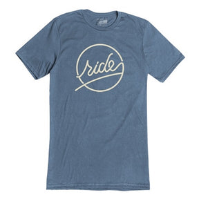 Ride Script Tshirt Womens Denim Blue