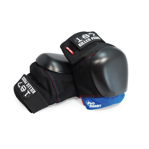 187 Pro Derby Knee Pad Set Black Blue XL
