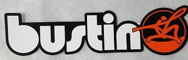 Bustin Sticker Long Black Orange 8"