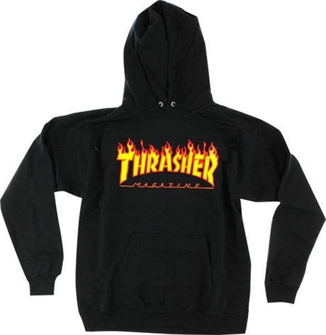Thrasher Flames Hoody Black Orange Medium