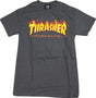 Thrasher Flame Logo SS Tshirt Charcoal Grey Orange