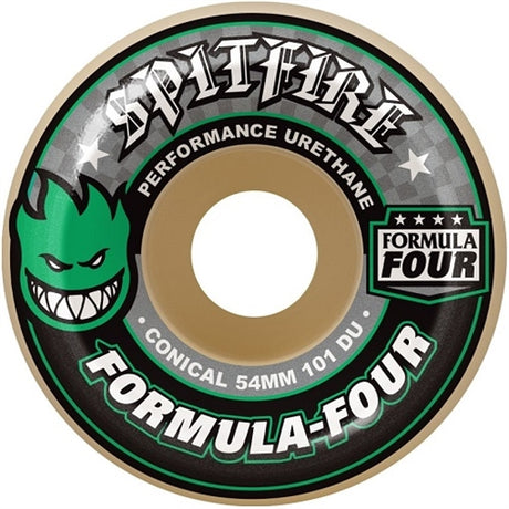 Spitfire F4 Conical Wheels Set Green Print 53mm/101d