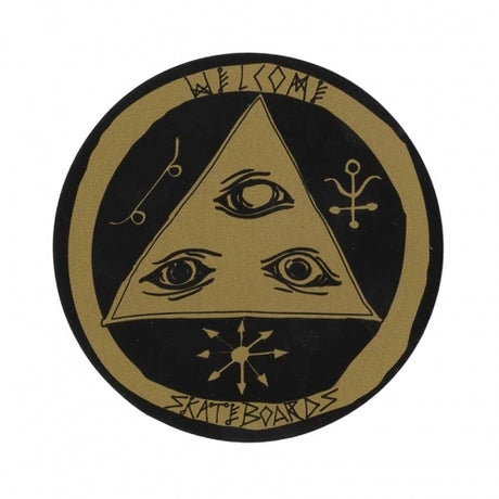 Welcome Talisman Logo Circle Black Gold 3"