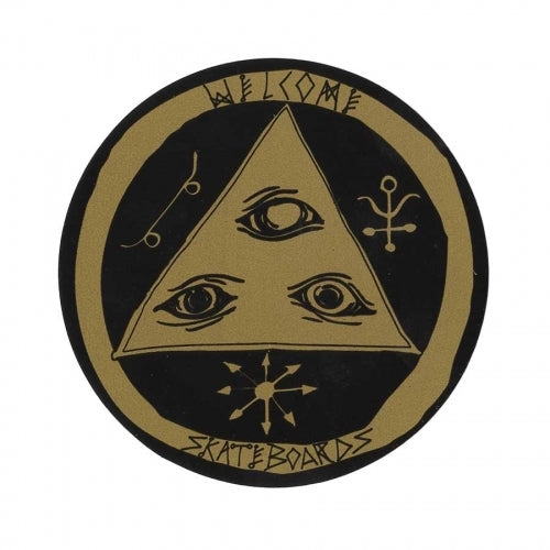 Welcome Talisman Logo Circle Black Gold 3"