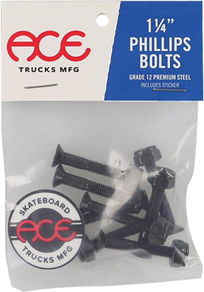 ACE 1-1/4" PHILLIPS HARDWARE SET BLACK