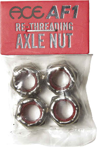 ACE RE-THREADING AXLE NUTS 4/PK SILVER