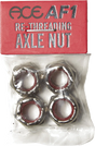 ACE RE-THREADING AXLE NUTS 4/PK SILVER
