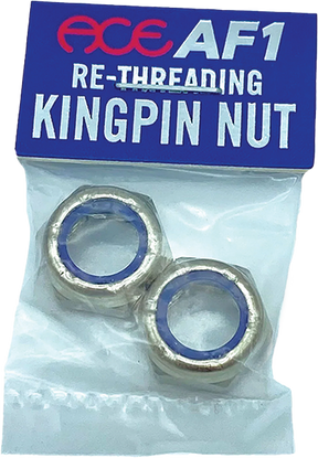 ACE RE-THREADING KINGPIN NUTS 2/PK SILVER