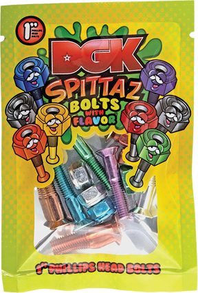 DGK SPITTAZ MULTI COLORED HARDWARE SET 1" PHILLIPS