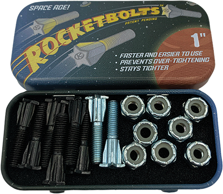 GRIND KING ROCKET BOLTS HARDWARE 1" BLK/SIL 1set