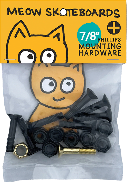 MEOW 7/8" PHILLIPS HARDWARE SET BLK/YEL