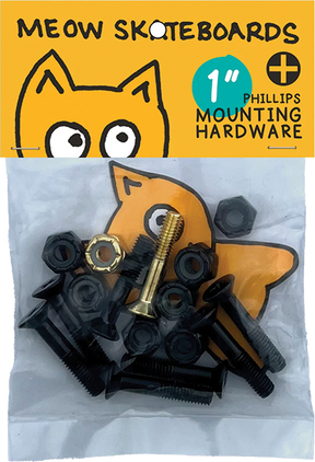 MEOW 1" PHILLIPS HARDWARE SET BLK/YEL