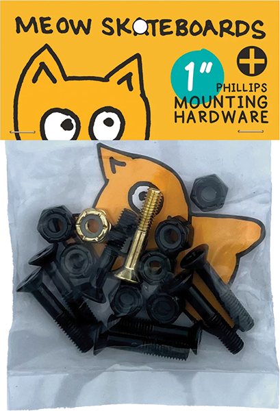 MEOW 1" PHILLIPS HARDWARE SET BLK/YEL