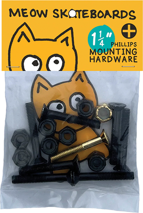 MEOW 1.25" PHILLIPS HARDWARE SET BLK/YEL
