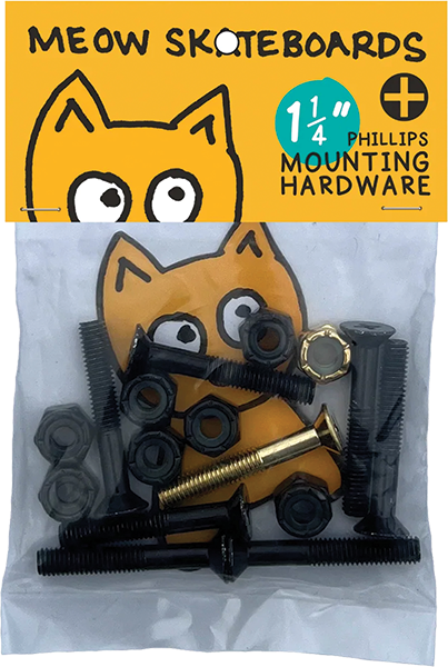 MEOW 1.25" PHILLIPS HARDWARE SET BLK/YEL