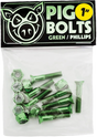 PIG BOLTS 1" PHILLPS HARDWARE SET GREEN
