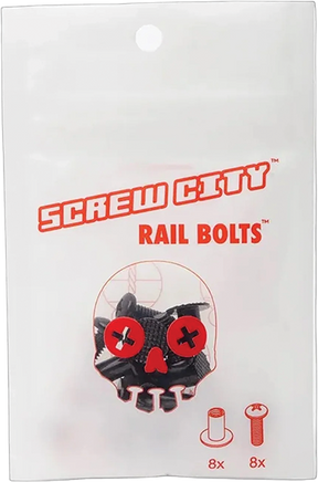 SCREW CITY RAIL BOLTS SET BLACK 8:SCREWS/8:NUTS