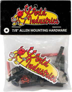 WORLD INDUSTRIES HARDWARE SET ALLEN 7/8" BLACK W/RED