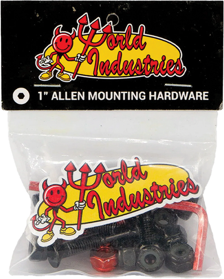 WORLD INDUSTRIES HARDWARE SET ALLEN 1" BLACK W/RED