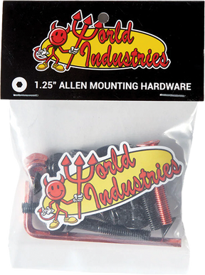 WORLD INDUSTRIES HARDWARE SET ALLEN 1.25" BLACK W/RED