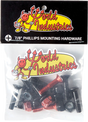 WORLD INDUSTRIES HARDWARE SET PHILLIPS 7/8" BLACK W/RED