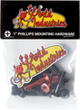 WORLD INDUSTRIES HARDWARE SET PHILLIPS 1" BLACK W/RED