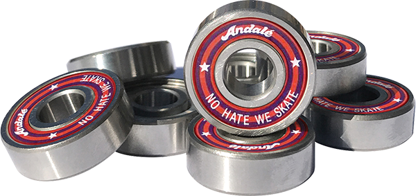 ANDALE NO HATE WE SKATE BEARINGS SINGLE SET WHITE
