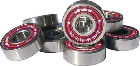 ANDALE NO HATE WE SKATE BEARINGS SINGLE SET WHITE