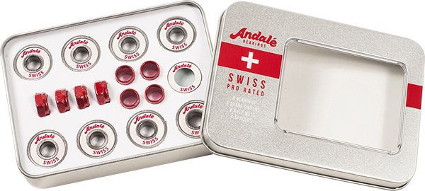 ANDALE SWISS TIN BOX BEARINGS SET SIL/WHT/RED