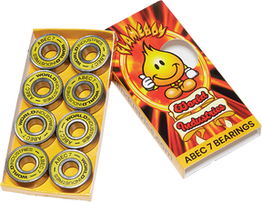 WORLD INDUSTRIES ABEC-7 FLAMEBOY BEARINGS SIL/YEL
