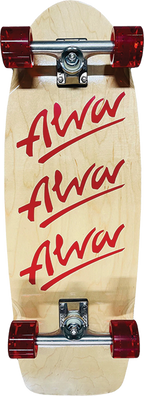 ALVA 1980 TRI LOGO PIG SKATEBOARD COMPLETE 10X30 NAT/RED