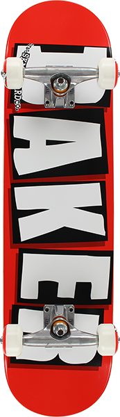 BAKER BRAND LOGO SKATEBOARD COMPLETE-7.75 RED/WHT/BLK