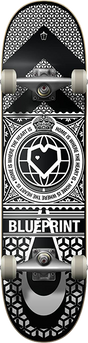 BLUEPRINT HOME HEART SKATEBOARD COMPLETE 8.0 BLK/WHT