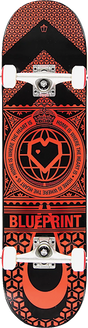 BLUEPRINT HOME HEART SKATEBOARD COMPLETE 8.0 BLK/RED
