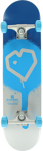 BLUEPRINT SPRAY HEART SKATEBOARD COMPLETE 7.5 BLU/SILVER
