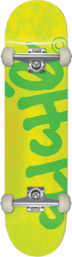 CLICHE HANDWRITTEN SKATEBOARD COMPLETE-7.75 YELLOW/GREEN