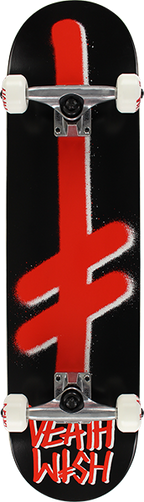 DEATHWISH GANG LOGO SKATEBOARD COMPLETE 8.0 BLK/RED/WHT