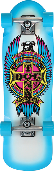 DOGTOWN DRESSEN MINI PUP CRUISER SKATEBOARD COMPLETE 8.5x29.5 WHT/BLU