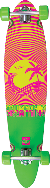 DUSTERS CALIFORNIA DREAMING SKATEBOARD COMPLETE 9x40 NEON GRN