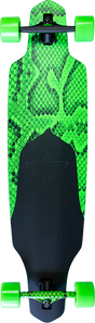 DUSTERS CHANNEL SNAKESKIN LB SKATEBOARD COMPLETE 38 NEON GRN