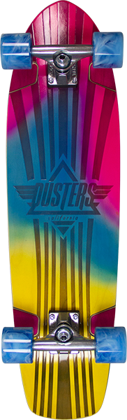 DUSTERS KEEN RETRO FADES CRUISER SKATEBOARD COMPLETE 31" BLU/PINK